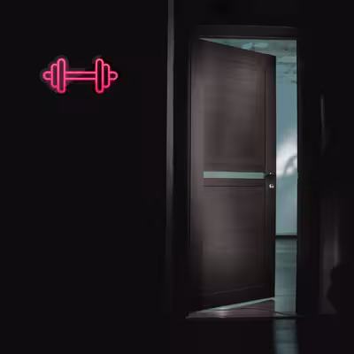 چراغ دیواری نئون دیزاین طرح Dumbbell-BL_PN