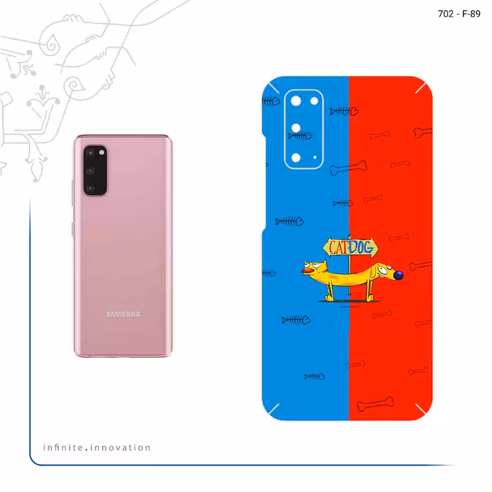 برچسب پوششی ماهوت مدل CatDog مناسب برای گوشی موبایل سامسونگ Galaxy S20