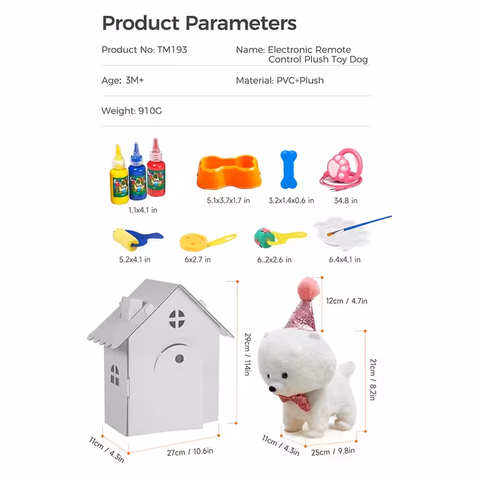 ربات توماما کیدز مدل TM-283 طرح سگ مجموعه 14 عددی