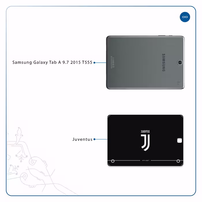 برچسب پوششی ماهوت مدل Juventus مناسب برای تبلت سامسونگ Galaxy Tab A 9.7 2015 T555