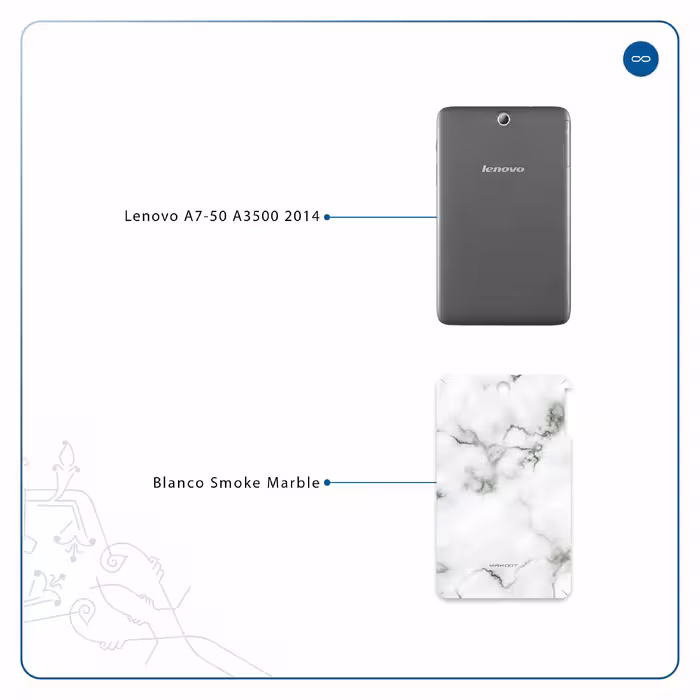 برچسب پوششی ماهوت مدل Blanco-Smoke-Marble مناسب برای تبلت لنوو A7-50 A3500 2014
