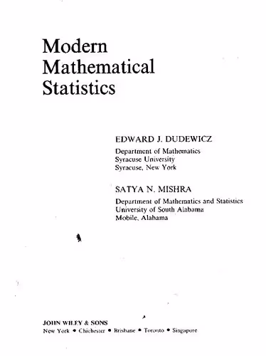 خرید و دانلود نسخه کامل کتاب Modern Mathematical Statistics
