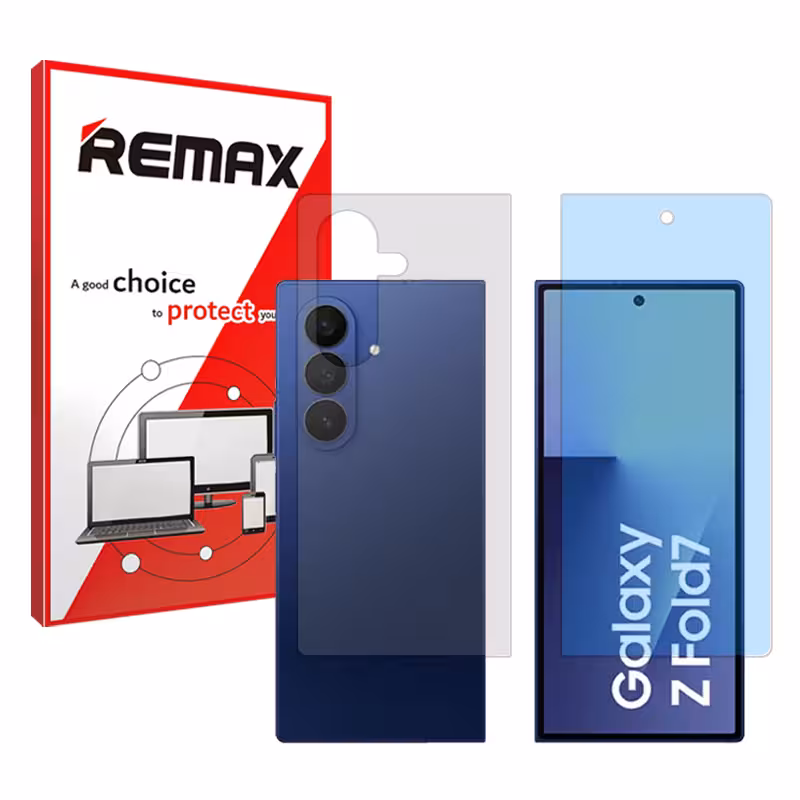 گلس سامسونگ Galaxy Z Fold7 مدل هیدروژلی مات آنتی بلو به همراه محافظ پشت برند ریمکس کد SS