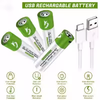 باتری (باطری) شارژی نیم قلمی بسته 4 عددی