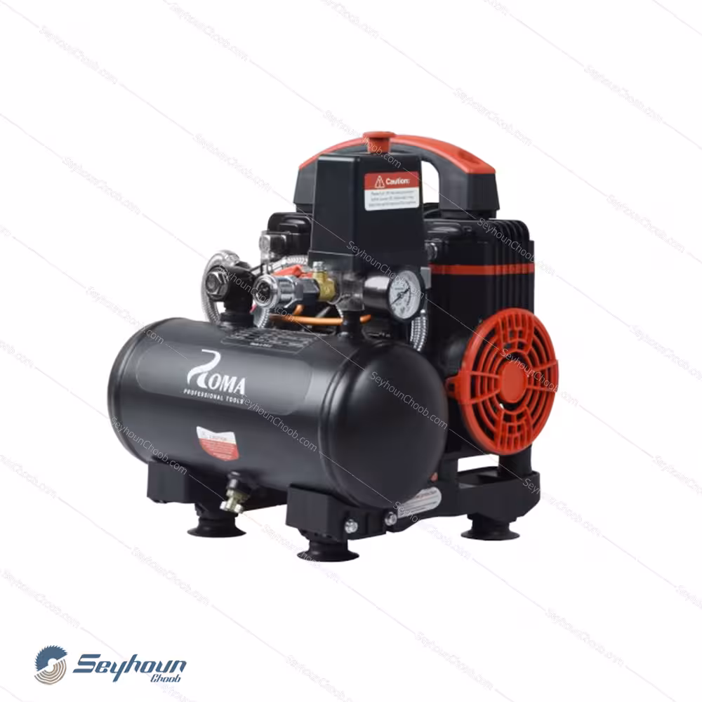 کمپرسور باد 3 لیتری بدون روغن سایلنت 900 وات 8 بار برند روما ROMA 2-F003