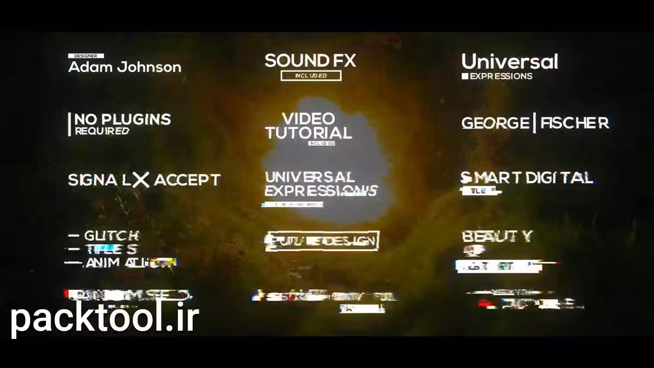 دانلود پکیج پروژه آماده تایتل گلیچ افتر افکت Glitch Titles Package - پک تول