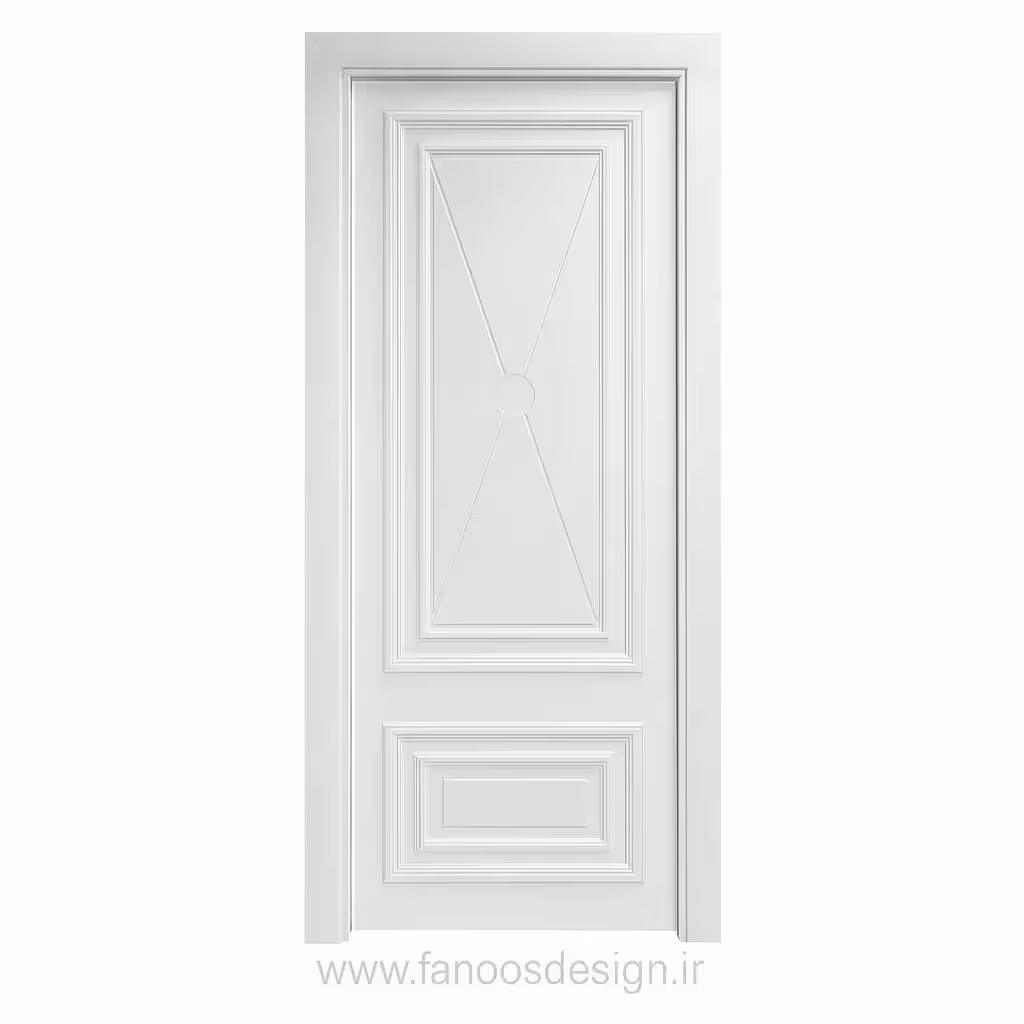 درب سفید کلاسیک با پنل برجسته مدل رویال کد 30300