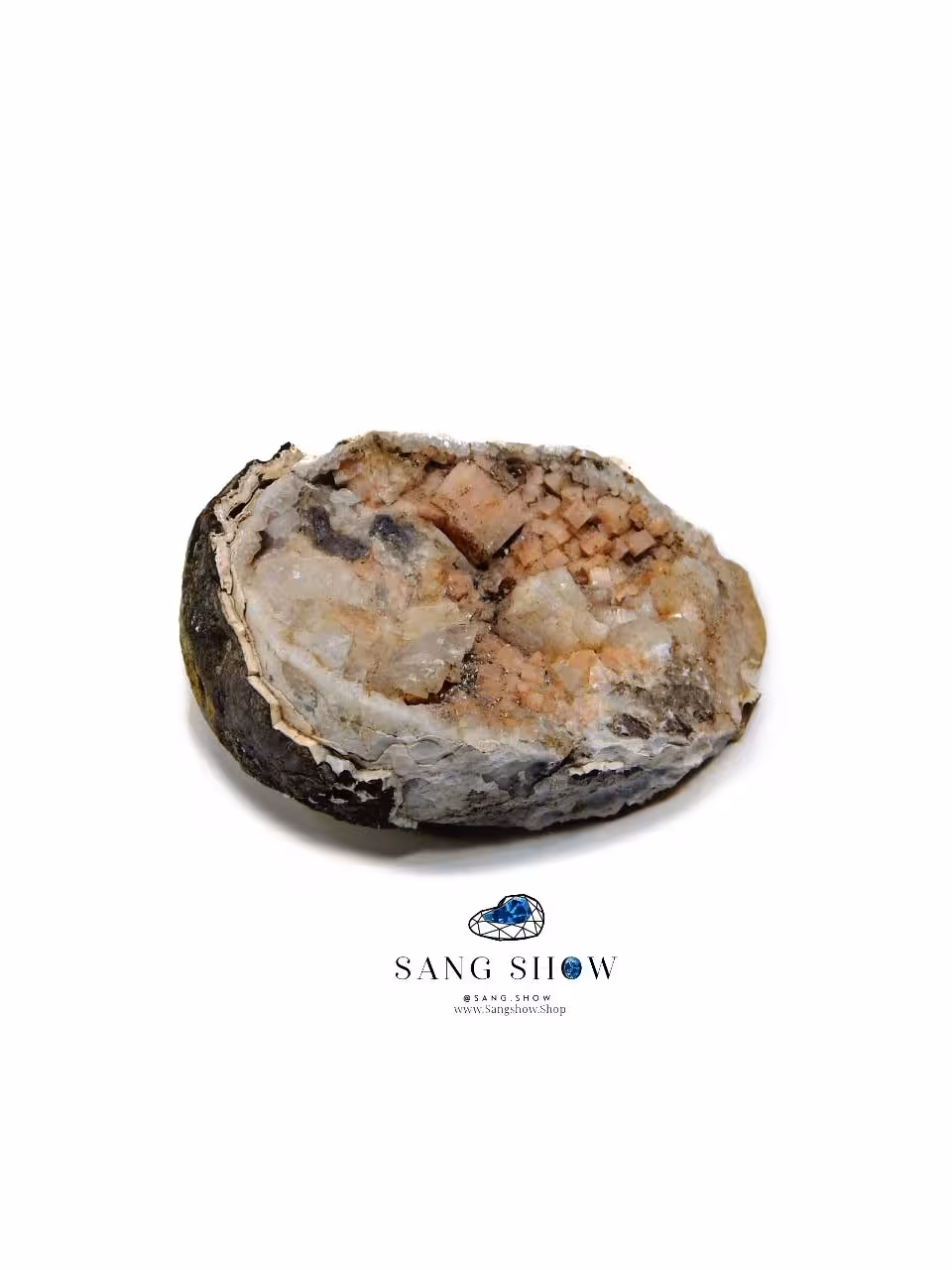 ژئود هیولاندیت کوبیک صورتی با همرشیدی سلنایت نمونه کلاس جهانی و انحصاری S1212