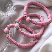 دستبند دستساز Hulupuart طرح Pink fimu 