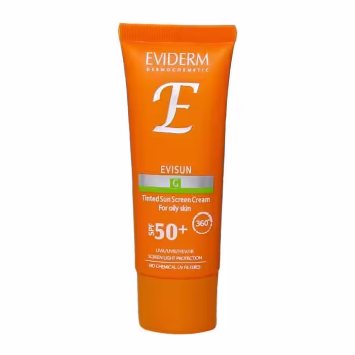 کرم ضد آفتاب بی رنگ پوست چرب SPF50 اویدرم Eviderm Evisun G Sunscreen Cream For Oily Skin