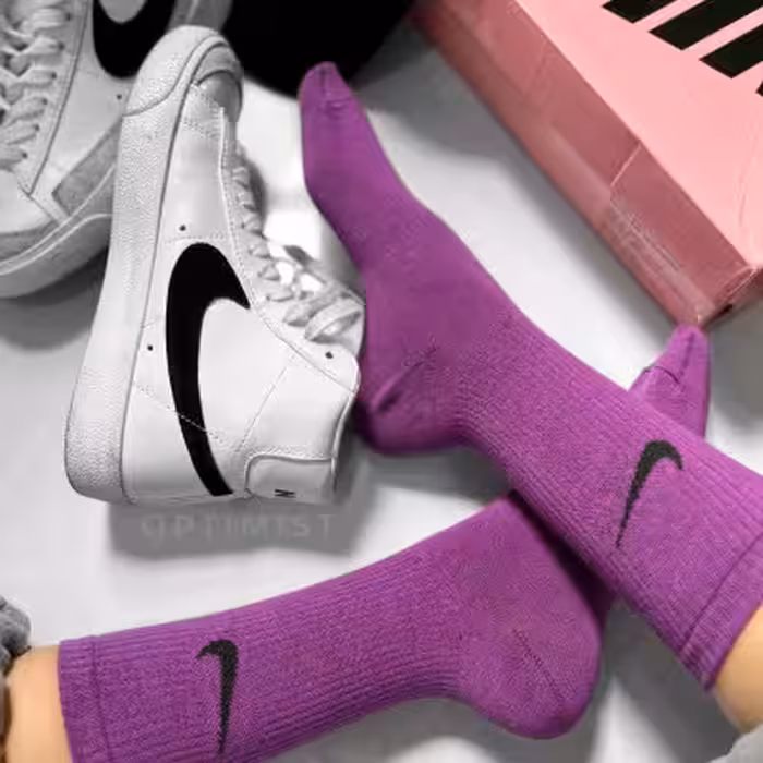 جوراب ساقدار نایک بنفش نخ پنبه فری سایز