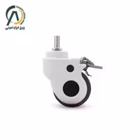 چرخ بیمارستانی قابدار پیچی گردان ترمزدار قطر 75 میلی متر