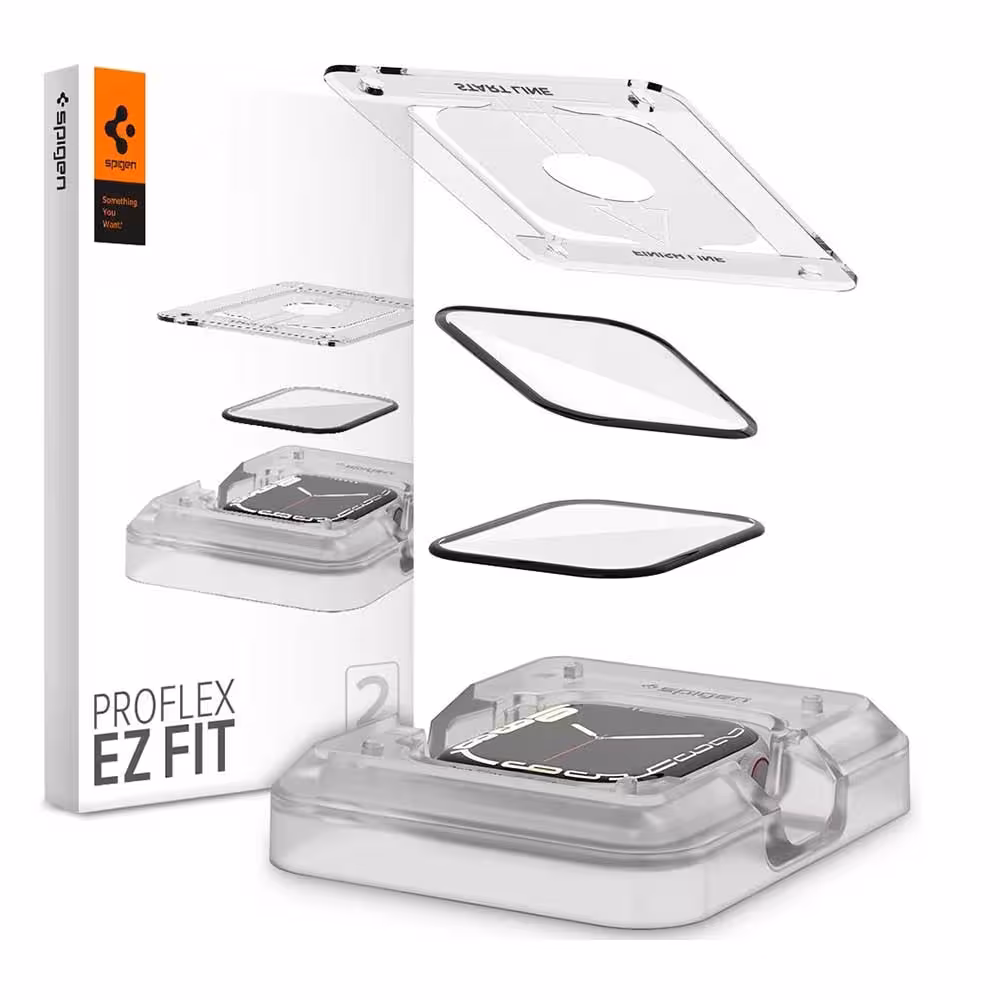 محافظ صفحه اپل واچ اسپیگن ProFlex EZFit برای اپل واچ سایز 45mm بسته 2 عددی - فروشگاه اسپيگن ایران