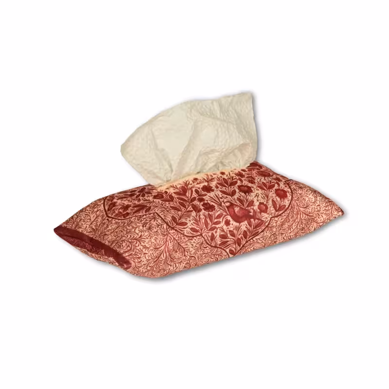 کاور دستمال کاغذی طرح گلستان مخمل | amazonchi