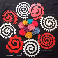 الگو و شابلون چوبی  گل 8 عددی 15 سانتی(برش لیزری)