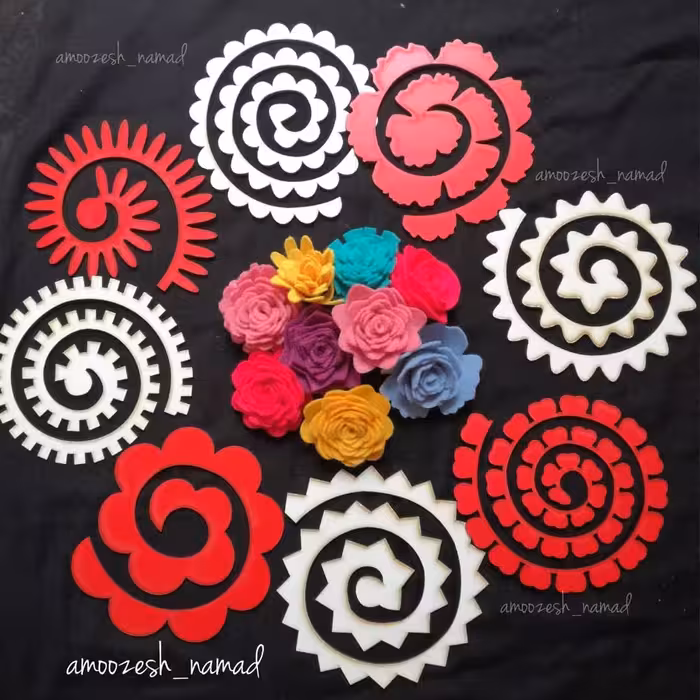 الگو و شابلون چوبی  گل 8 عددی 15 سانتی(برش لیزری)