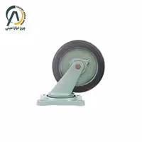 چرخ چدن لاستیک گردان قطر 160 میلی متر