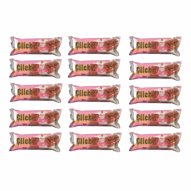 کیک اسفنجی کاکائویی با کرم توت فرنگی ایسترم 70 گرمی بسته 24 عددی