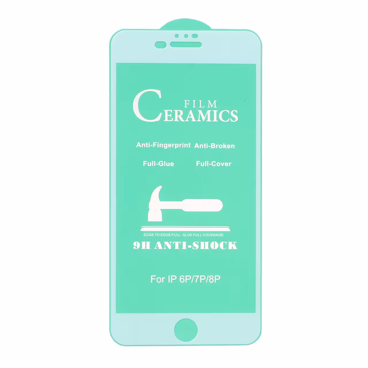 محافظ صفحه نمایش سرامیکی شفاف iPhone 6 / 6S / 7 / 8 / SE 2020 - Full Cover - سفید (بدون پک)