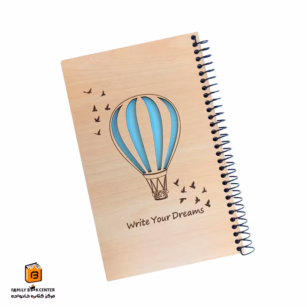 دفتر خط دار چوبی 80 برگ طرح بالون ایمان (iman)