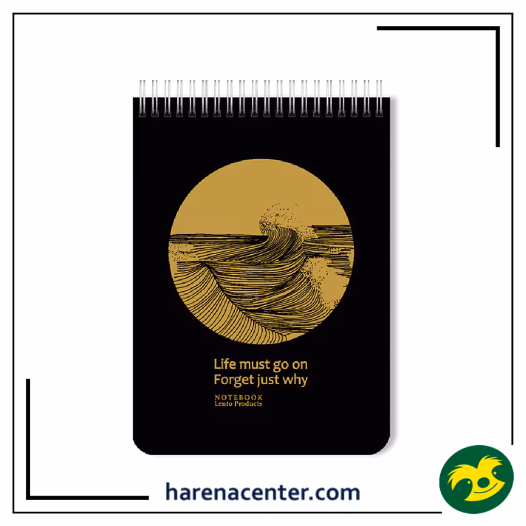 دفتر کاغذ مشکی طلایی کد G5 سایز A6 برند لنتو