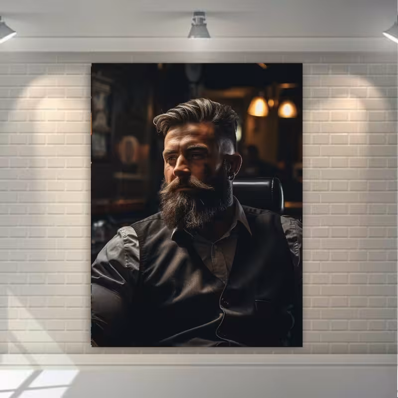 تابلو شاسی طرح آرایشگاه مردانه مدل چهره کد GR440 | دنیای قاب