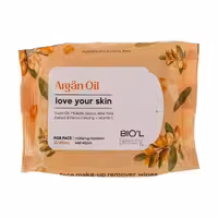 دستمال مرطوب Biol بیول مدل روغن آرگان پوست خشک وحساس 20 عددی