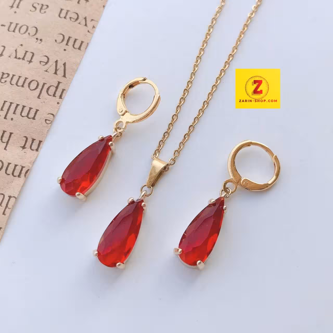 نیمست جواهری نگینی زنانه یاقوتی