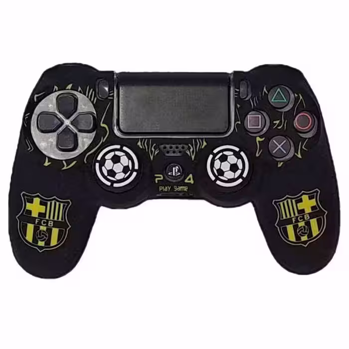 روکش دسته PS4 طرح FCB زرد با آنالوگ