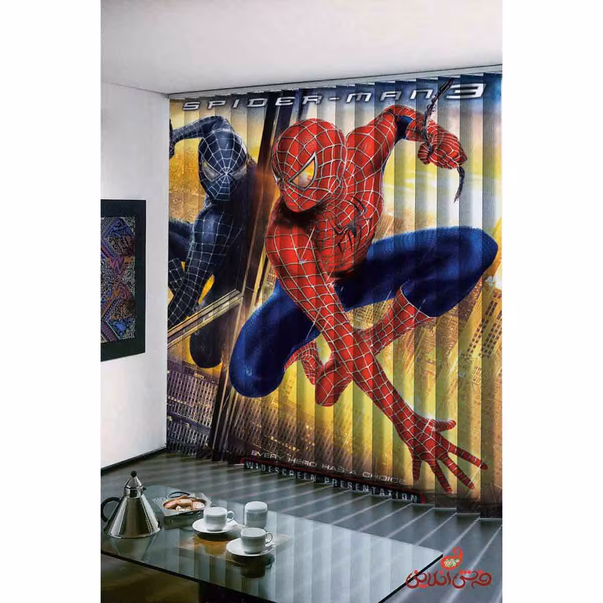 پرده لوردراپه تصویری کودک طرح مرد عنکبوتی کد 758