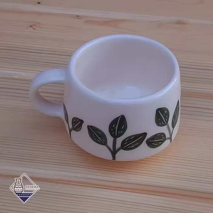 فنجان بهاری طرح برگ سبز