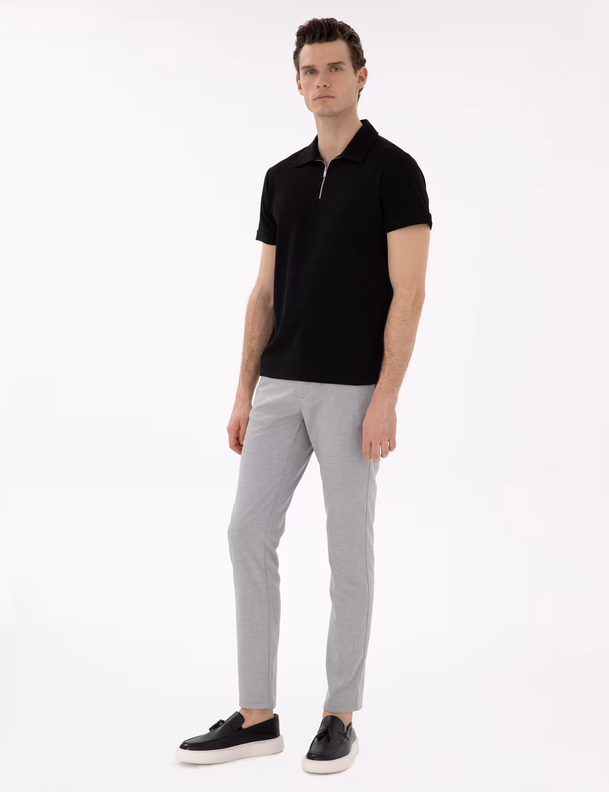 شلوار کتان مردانه خاکستری پیرکاردین - فروشگاه لباس شهرمون