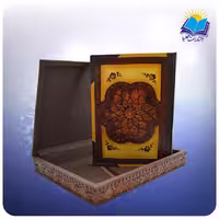 قرآن رحلی گلاسه جعبه دار چرم طبیعی (كد ch32)