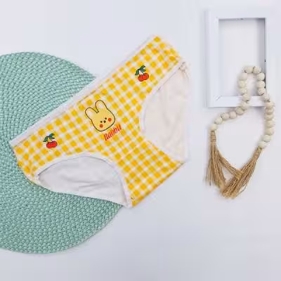 شورت زنانه چهار خانه کیتی زرد کد 9621