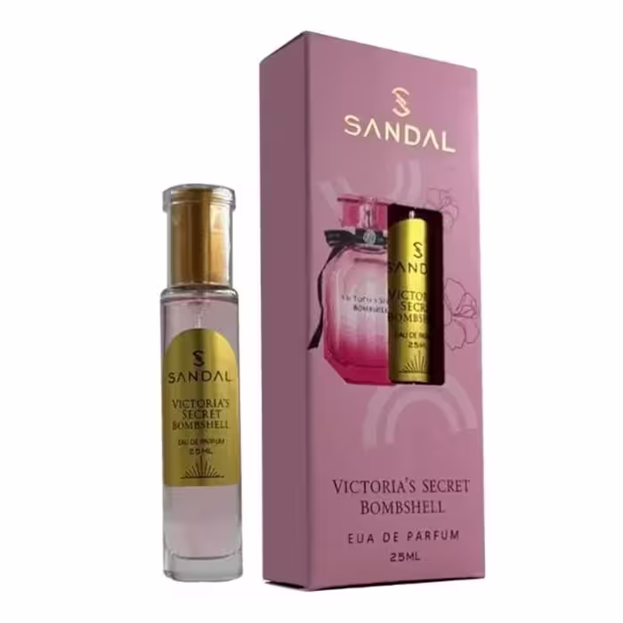 عطر جیبی زنانه صندل طرح ویکتوریا سکرت بامب شل حجم 25 میلی لیتر