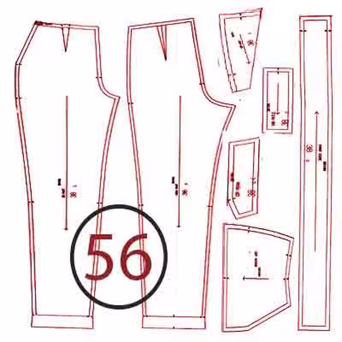 الگوی شلوار ترک سایز 56