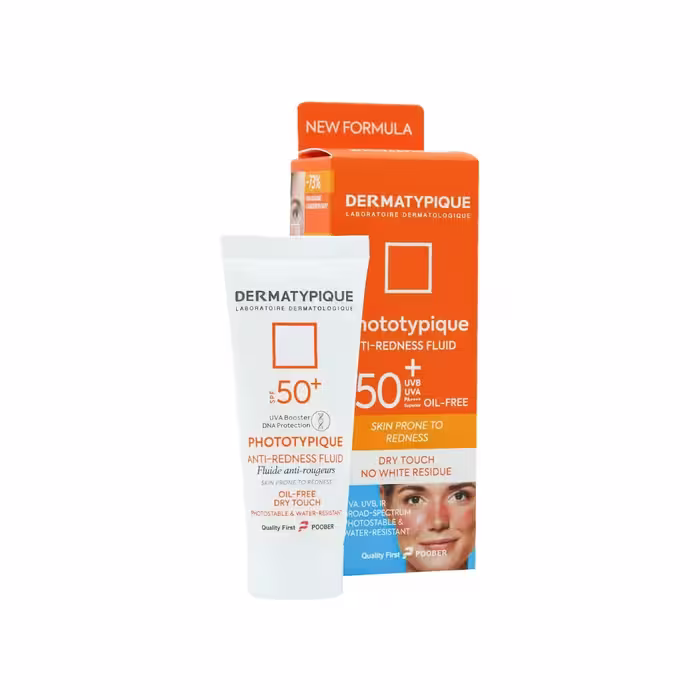 فلوئید ضد آفتاب بی رنگ پوست قرمز و حساس SPF50 درماتیپیک 40 میلی لیتر