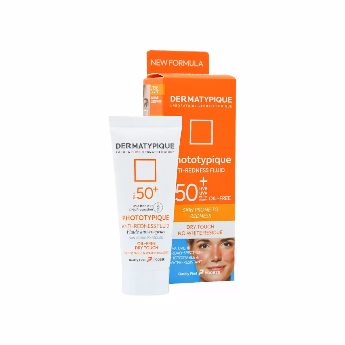 فلوئید ضد آفتاب بی رنگ پوست قرمز و حساس SPF50 درماتیپیک 40 میلی لیتر