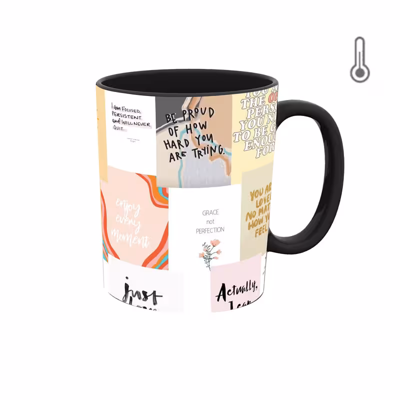 خرید ماگ-لیوان حرارتی  گرافیکی متن رنگی