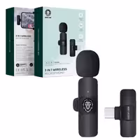 میکروفن یقه ای بیسیم شارژی 1عددی  Green Lion solo،Type-c,lightning,USB