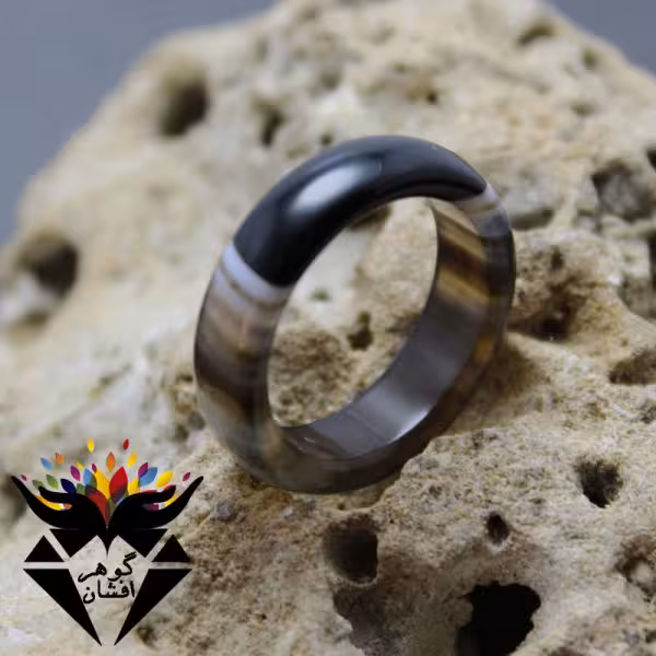 حلقه عقیق سلیمانی خوشرنگ و خوش طرح کد R_1921