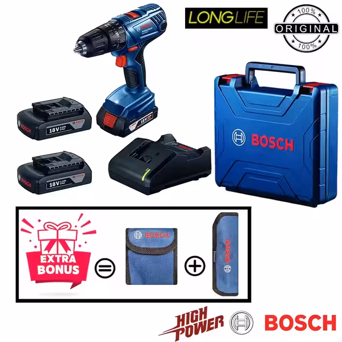 دریل پیچ گوشتی چکشی بوش مدل حرفه ای GSB 180 li    2 Bonus Extra