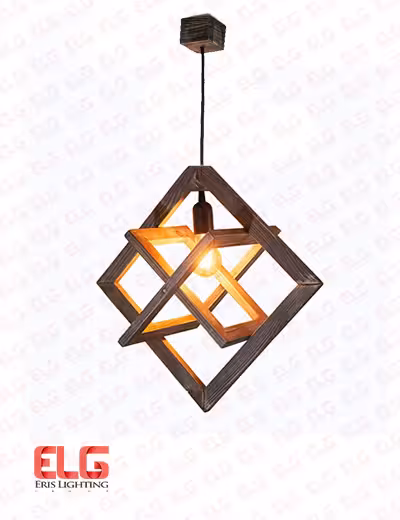 چراغ آویز چوبی E27 مدل ستاره