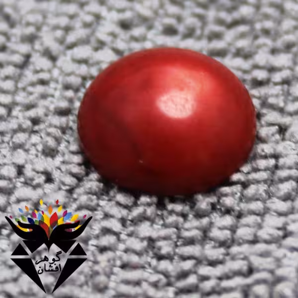 نگین مرجان قرمز اصل دایره ای کد N_1911