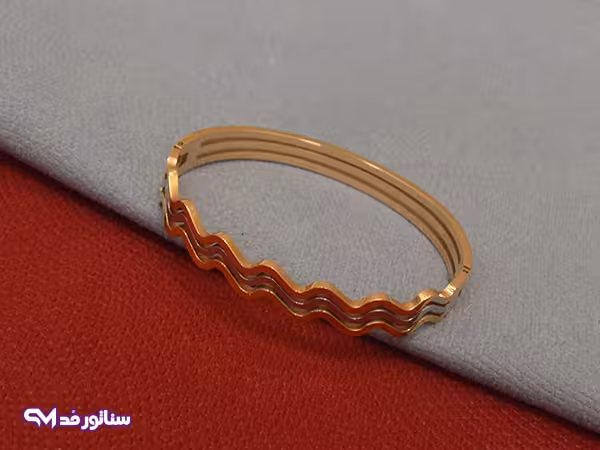 دستبند استیل زنانه النگویی کد DZ1012