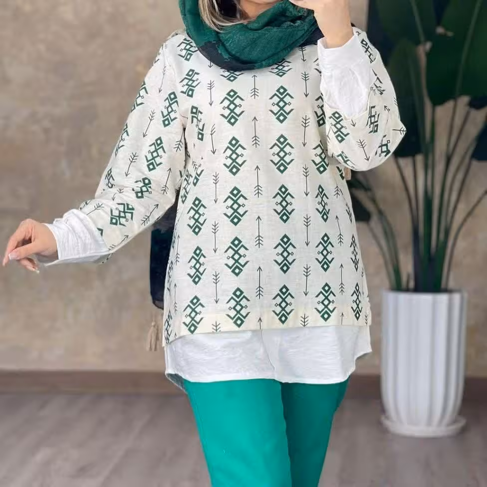 مانتو یقه دارزیره بابوس درجه یک