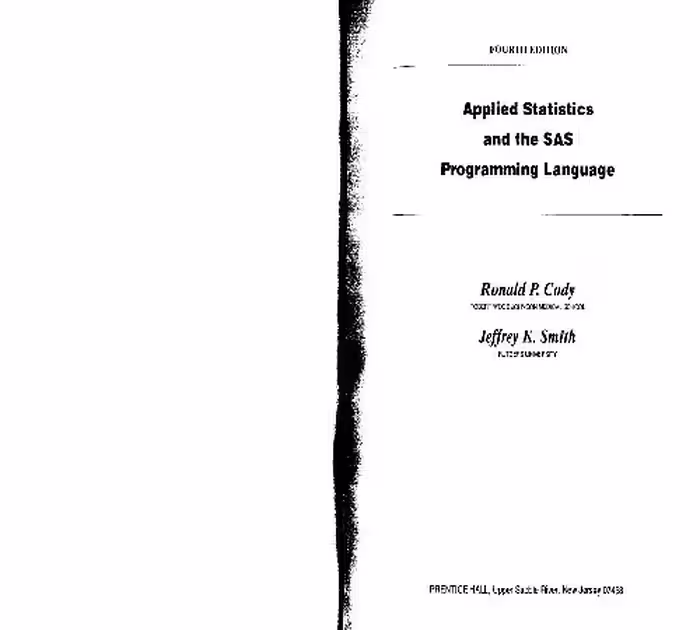 خرید و دانلود نسخه کامل کتاب Applied Statistics and the SAS Programming Language