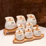 EMBICO  ام بی کو  پاسماوری 8 پارچه یقه دار ماربل سفید  WH-6070