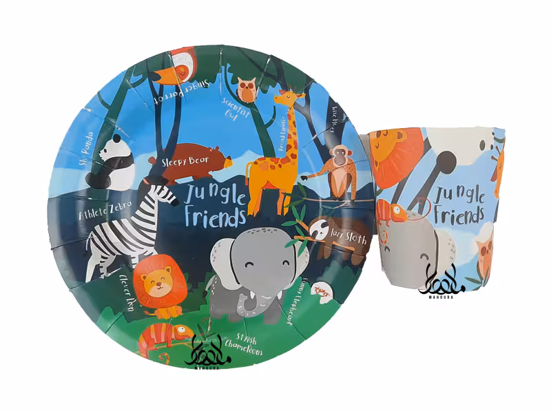 بشقاب و لیوان جنگل 10 عددی (طرح 2)