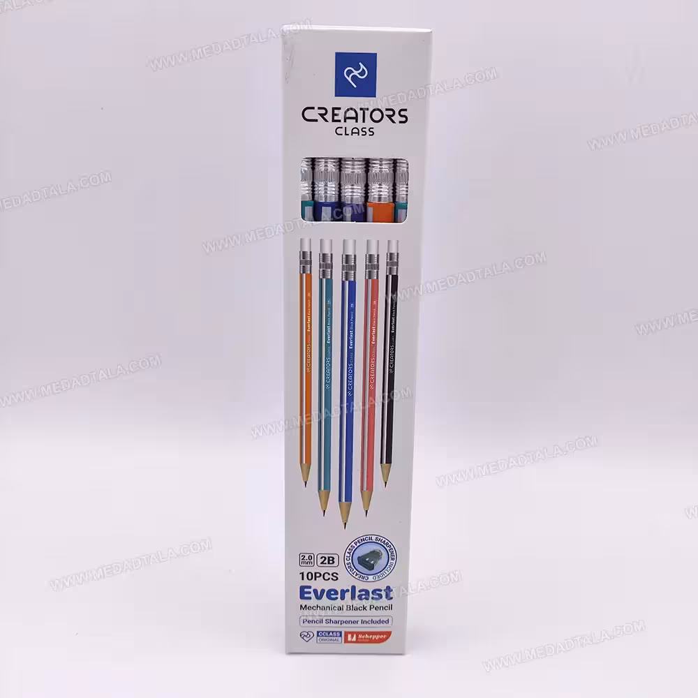 مداد مشکی مکانیکال (اتودی) سی کلاس به همراه تراش بسته 10 عددی